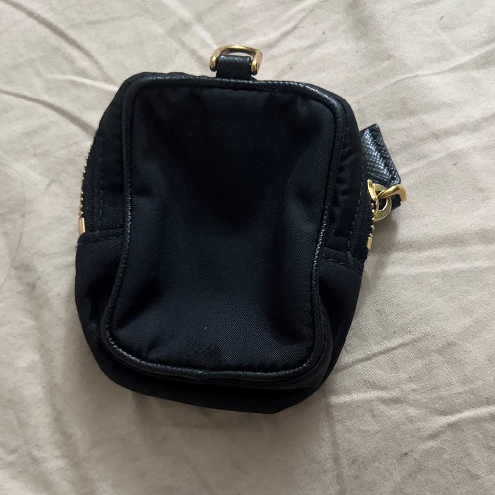 Prada Black Nylon Mini key chain with Gold Triangle Logo - Picture 2 of 2